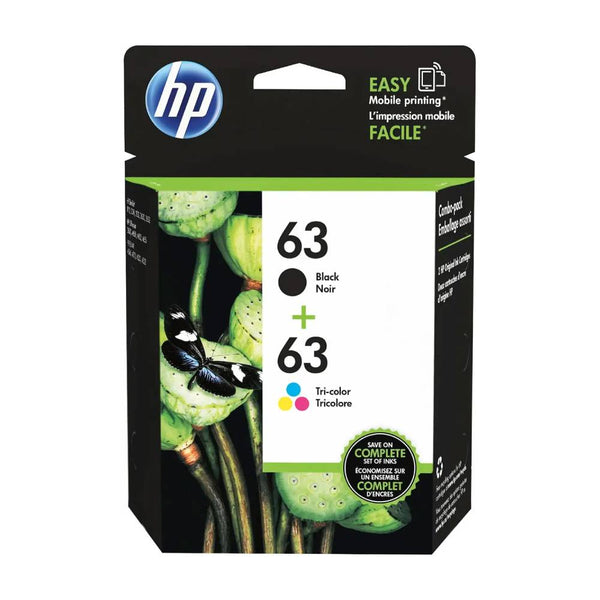 HP - 63 2-Pack Standard Capacity Ink Cartridges - Black/Tri-color