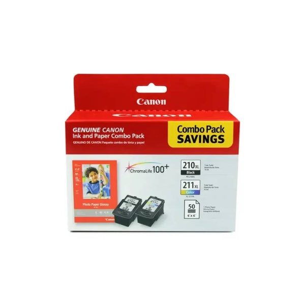 Canon - 210XL/211XL 2-Pack High-Yield Ink Cartridges + Photo Paper - Multicolor