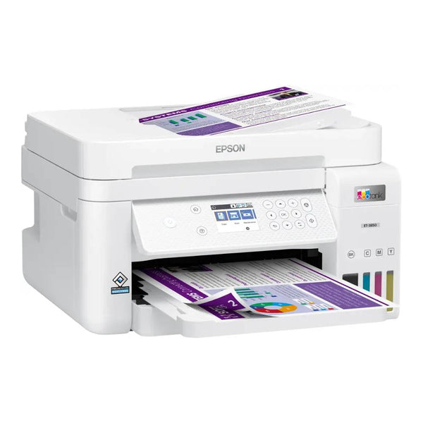 Epson - EcoTank ET-3850 All-in-One Cartridge-Free Supertank Printer (Refurbished) - White